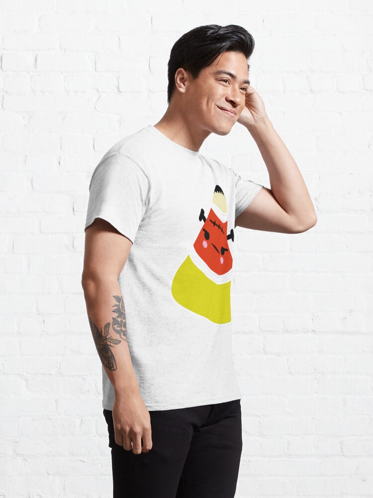 Thumbnail 5 of 7, Classic T-Shirt, "Monster Man" Candy Corn Orange Pumpkin Yellow Halloween Spooky Fun designed and sold by CanisPicta.