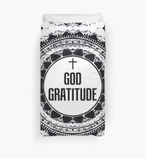 Black & White 'God Gratitude' Mandala Duvet Cover