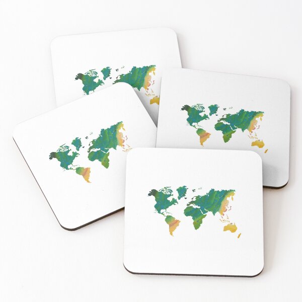 Item preview, Green World Continents Map  designed and sold by hollanov98.