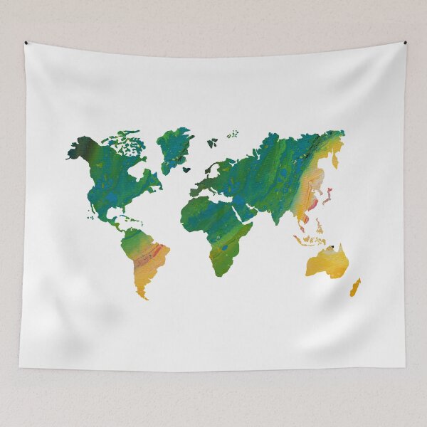 Item preview, Green World Continents Map  designed and sold by hollanov98.