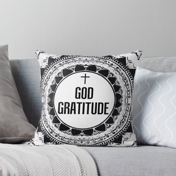 Item preview, Black & White 'God Gratitude' Mandala  designed and sold by TigaTiga.