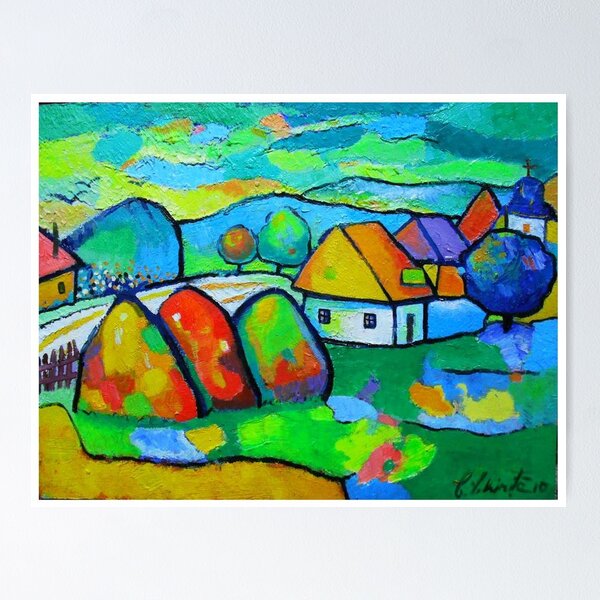 Village after rain Poster