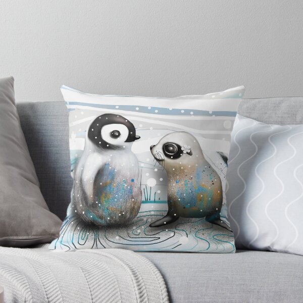 Item preview, Penguin Chick and Baby Seal Whimsical Winter Friends designed and sold by Karin Taylor.