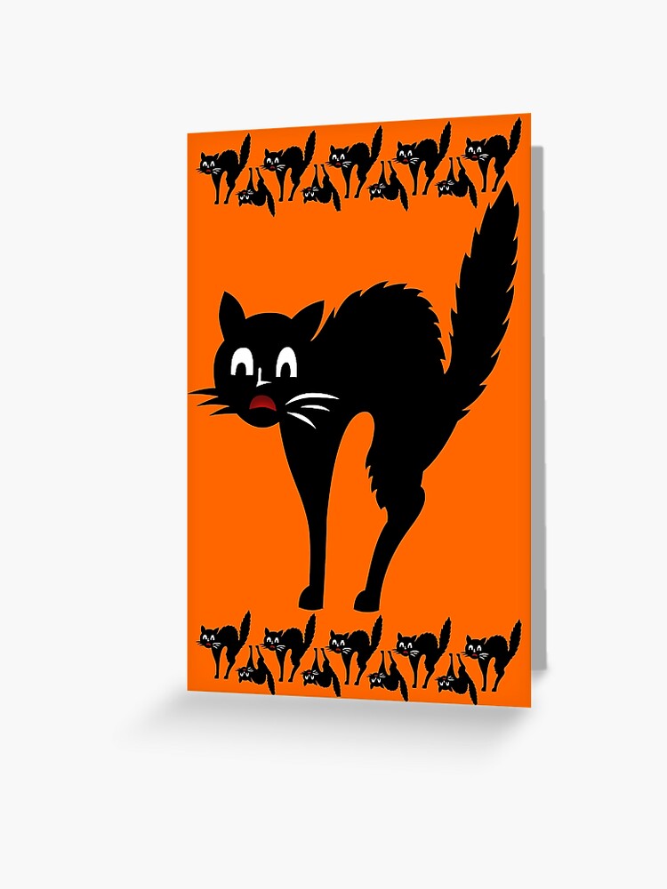 gato asustado halloween