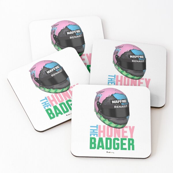 Item preview, Daniel Ricciardo - 2019 Helmet 3/4 angle - The Honey Badger designed and sold by JageOwen.