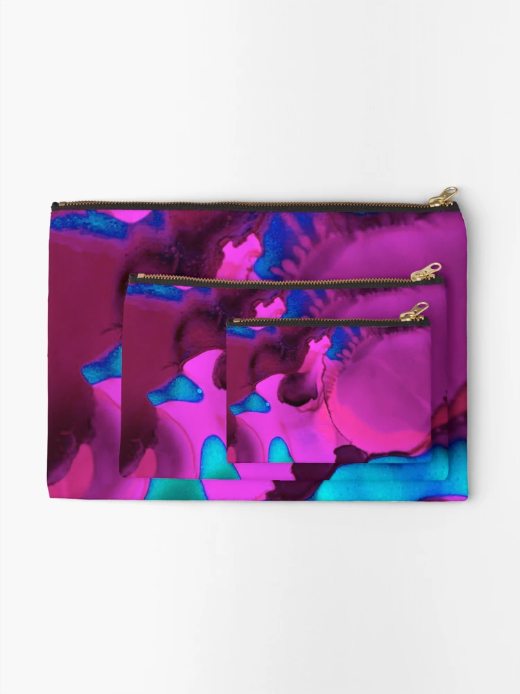 Thumbnail 2 of 4, Zipper Pouch, Neon Ink designed and sold by wowpatterns.