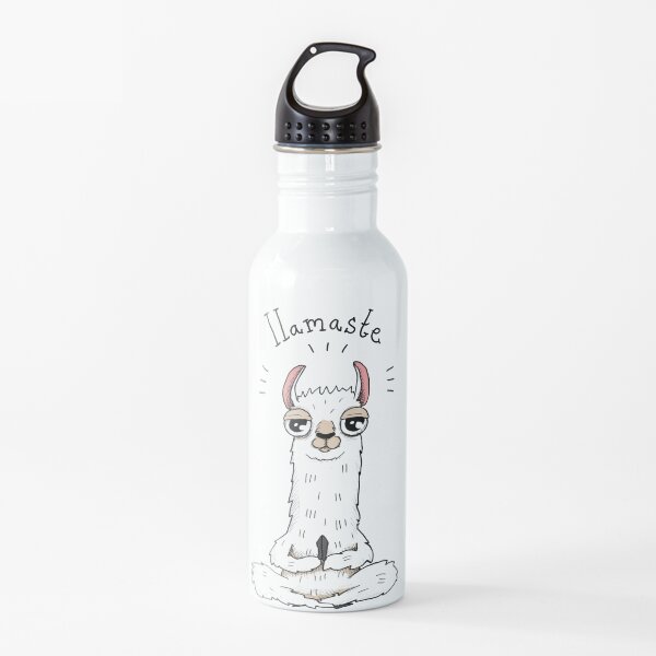 Llama yoga pose with llamaste Water Bottle