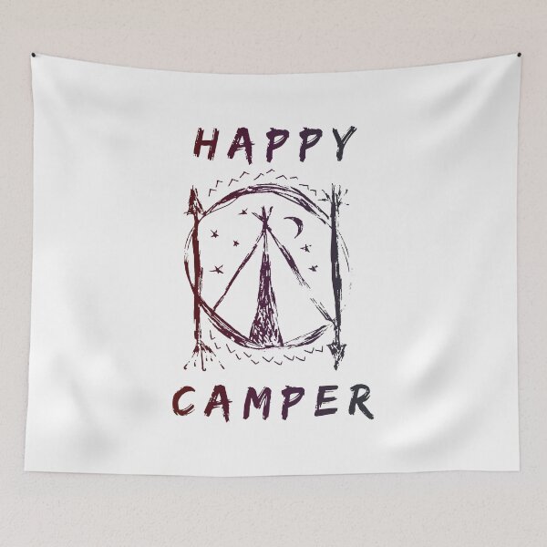Item preview, Happy Camper - Camping Adventure Hiking designed and sold by NibbledGang.