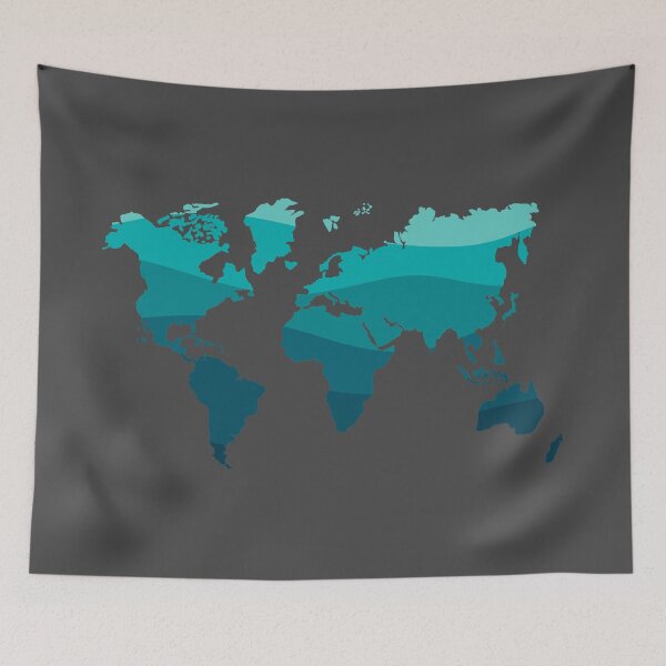 Item preview, Ocean Waves World Continents Map  designed and sold by hollanov98.