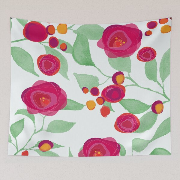 Item preview, Red Blooms Pattern designed and sold by Artskratch.