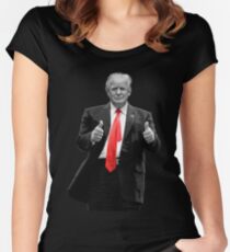 Donald Trump For President 2020 Thumbs Up Women's Fitted Scoop T-Shirt