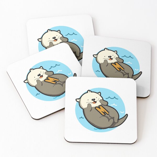 Item preview, Alphabet Letter M Adorable Otter designed and sold by kidsmonogram.