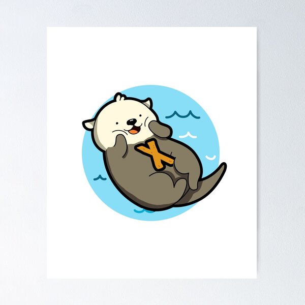 Artikelvorschau, Alphabet Letter X Entzückender Otter entworfen und verkauft von kidsmonogram.