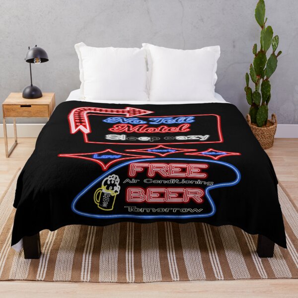 Item preview, No Tell Motel Sleazy Hotel Free Beer Hourly Rates Kitschy Neon Retro Sign Tee designed and sold by funnytshirtemp.