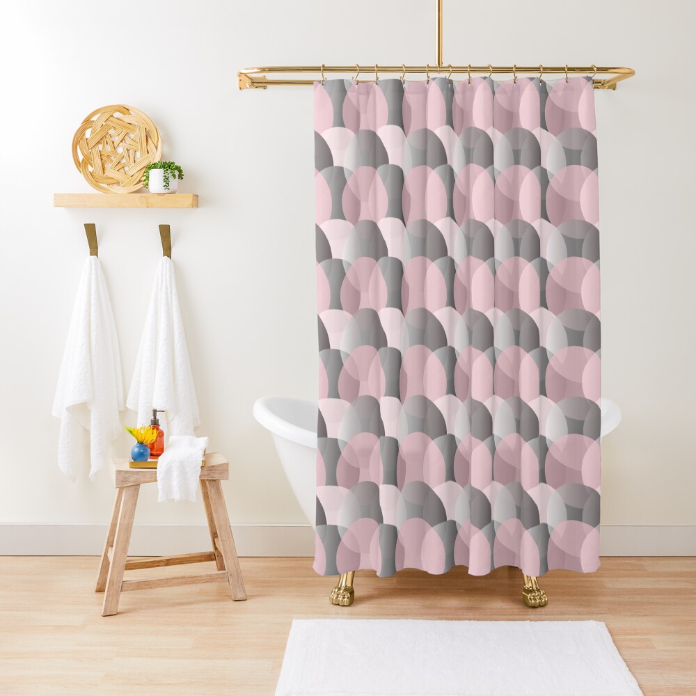 "Bubble Pattern pinkgrey" Shower Curtain by PrintedDreams Redbubble