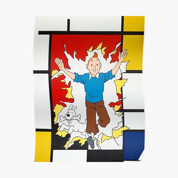 Tintin Mondrian Poster