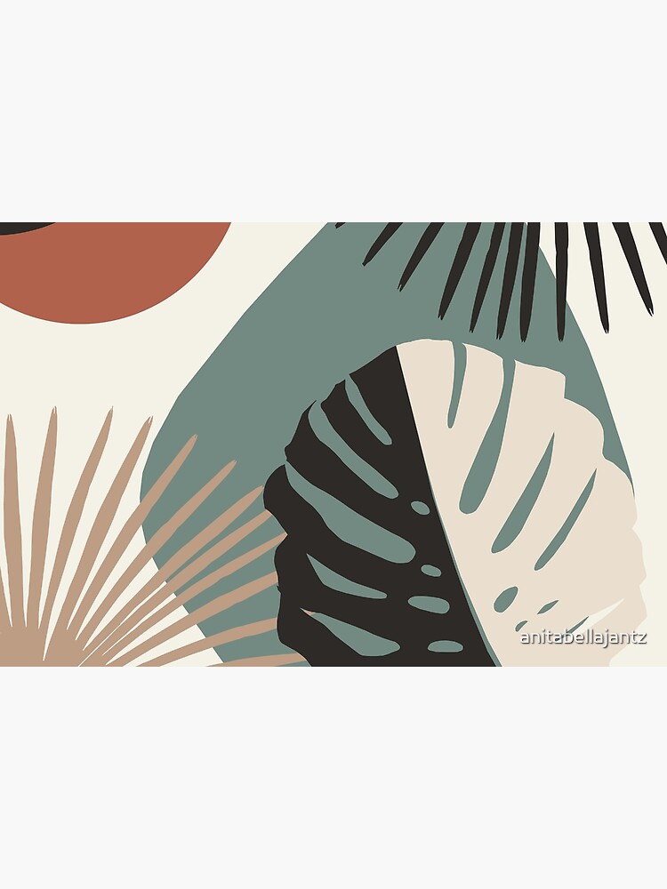 Minimal Yin Yang Monstera Fan Palm Finesse #1 #tropical #decor #art by anitabellajantz