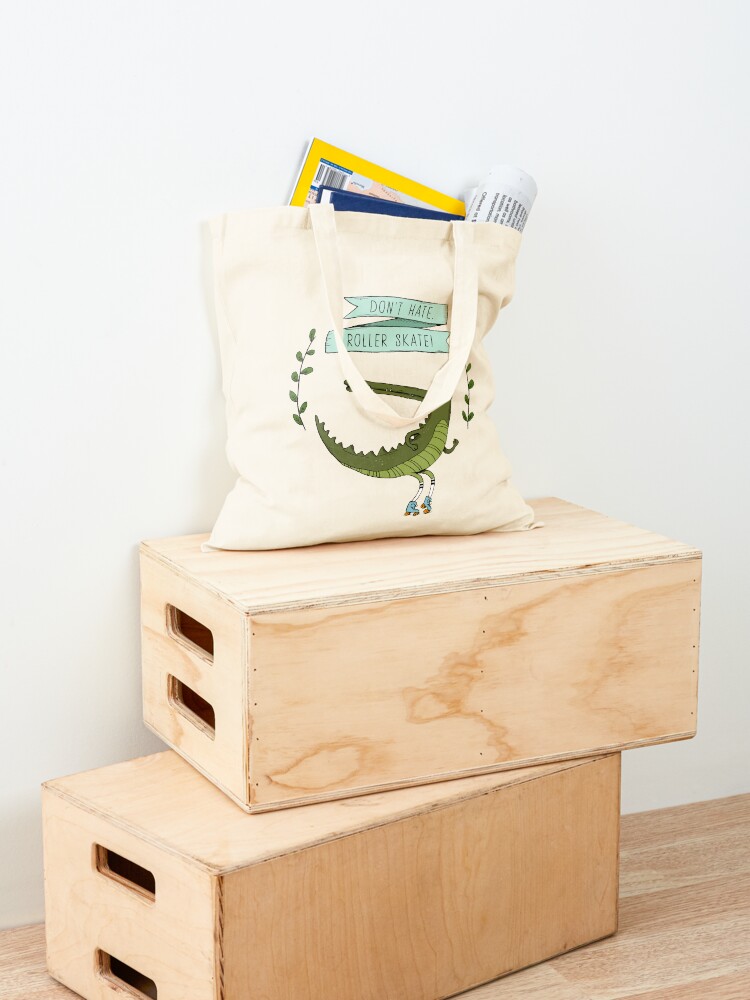 Alternate view of Don't hate, roller skate! Tote Bag