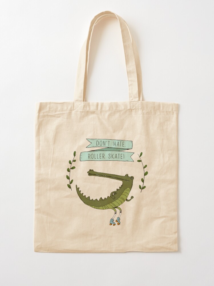 Alternate view of Don't hate, roller skate! Tote Bag
