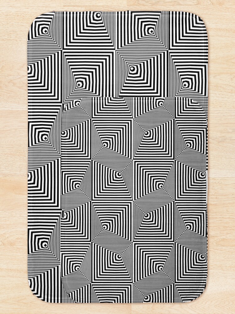 Alternate view of optical illusion pyramids Bath Mat