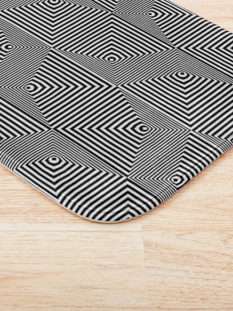 Alternate view of optical illusion pyramids Bath Mat