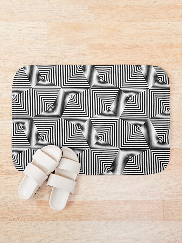 Alternate view of optical illusion pyramids Bath Mat