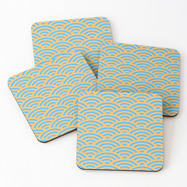 Item preview, Yellow and blue abstract curved mountains  designed and sold by Isha Dibua.