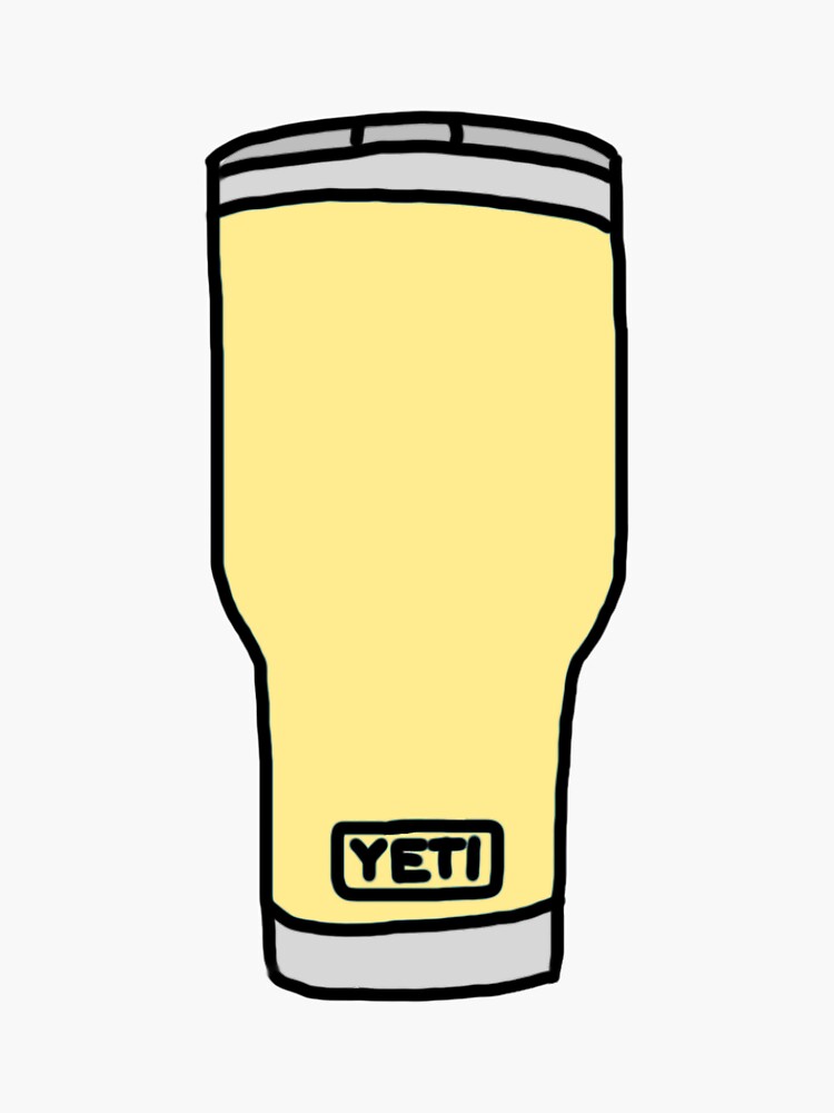 Yellow yeti cup Sticker for Sale by Agbef10