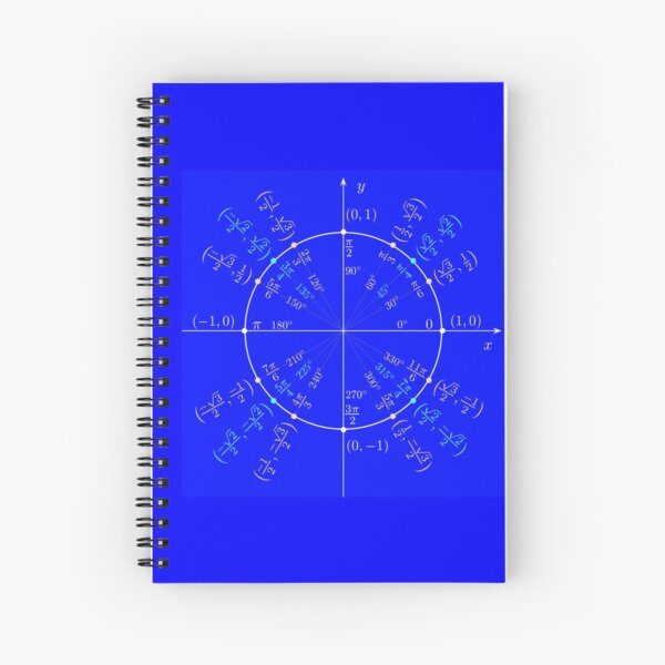 #UnitCircle, #Circle, #Trigonometry, #Sine, Trigonometric Functions, Cartesian Coordinate, System, Mathematics Spiral Notebook