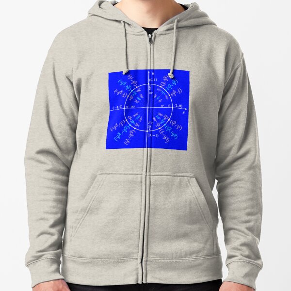 #UnitCircle, #Circle, #Trigonometry, #Sine, Trigonometric Functions, Cartesian Coordinate, System, Mathematics Zipped Hoodie