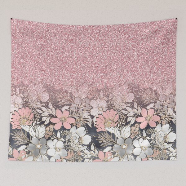 Item preview, Elegant Gold floral and pink Gradient Glitter Image designed and sold by InovArtS.