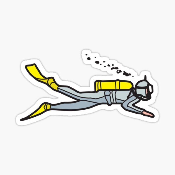 Silver Diver Sticker