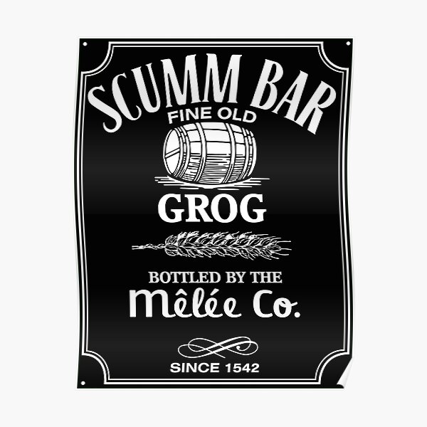 Monkey Island Scumm Bar Grog Póster