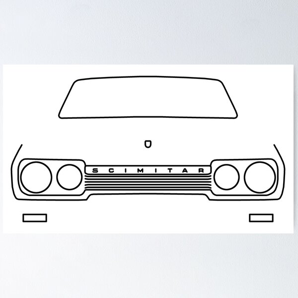 Item preview, Reliant Scimitar classic car outline graphic (black) designed and sold by soitwouldseem.