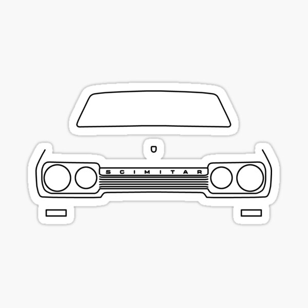 Item preview, Reliant Scimitar classic car outline graphic (black) designed and sold by soitwouldseem.