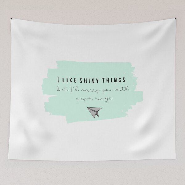Item preview, I Like Shiny Things But I'd Marry You With Paper Rings - Taylor Swift Lover Album  lyrics designed and sold by bombalurina.