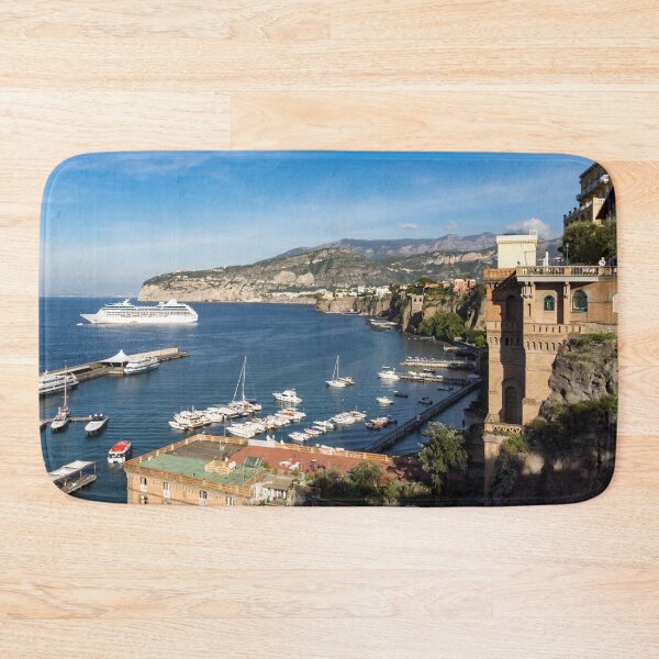 Item preview, Postcard from Sorrento, Italy - the Harbor, the Boats, and the Famous Clifftop Hotels designed and sold by Georgia Mizuleva.