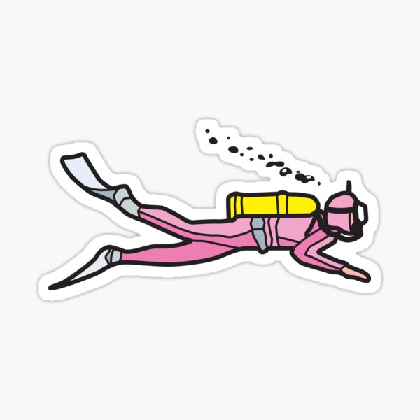 Bright Pink Diver Sticker