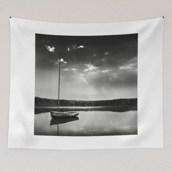 Item preview, A moored yacht in calm waters at Brancaster Staithe, Norfolk, UK designed and sold by Richard Flint.