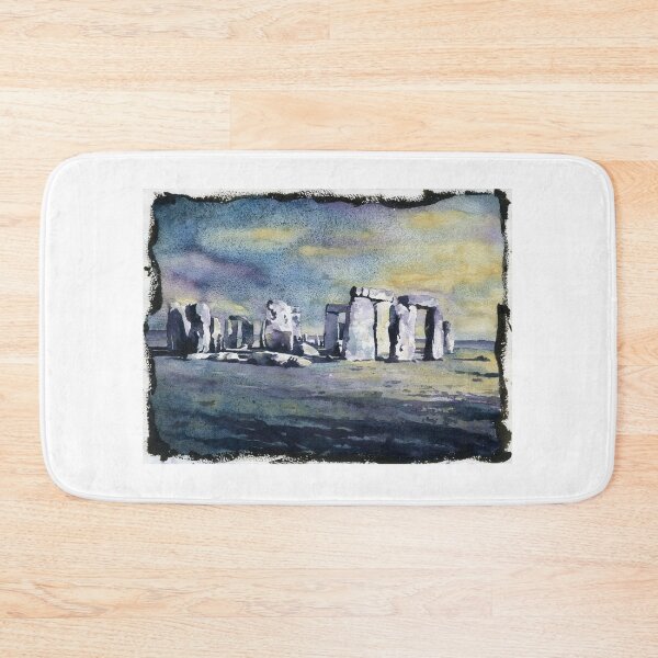 Item preview, Fine art watercolor painting of prehistoric monument of Stonehenge designed and sold by rfoxphoto.