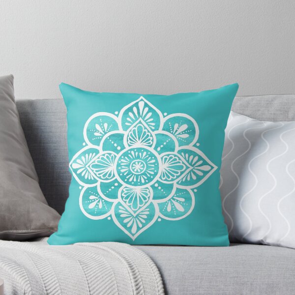 Item preview, Turquoise White Floral Mandala designed and sold by Sunfreestar.