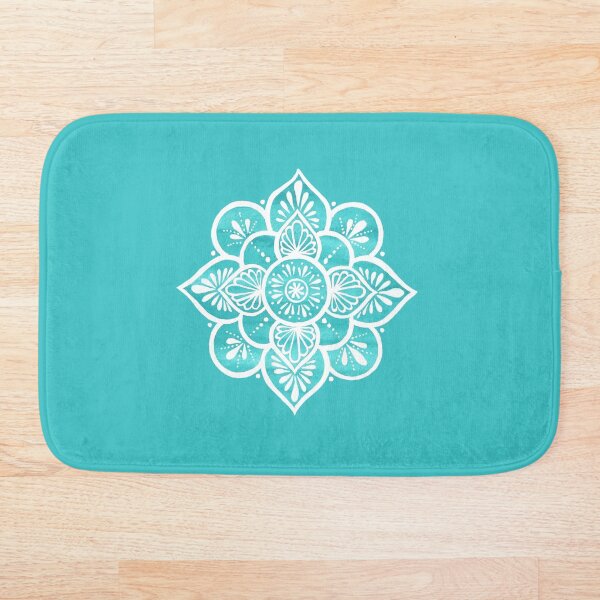 Item preview, Turquoise White Floral Mandala designed and sold by Sunfreestar.