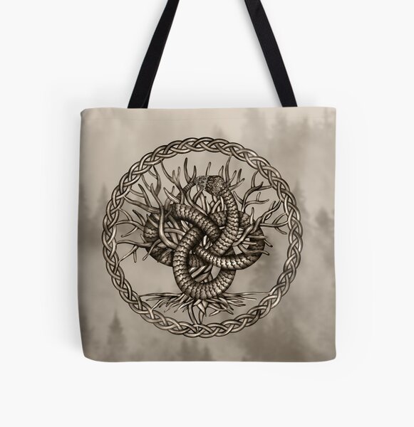 Celtic Knot Tree of Life Embroidered Heavy Canvas Tote Bag Gusseted Gr –  Thistle & Stitch
