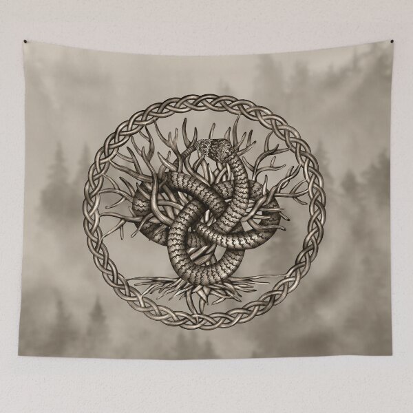 Item preview, Ouroboros Celtic Knot with Tree of Life Sepia designed and sold by Nartissima.