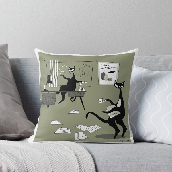 Item preview, Mid Century Modern Atomic X-Files Cats designed and sold by AtomicOffice.