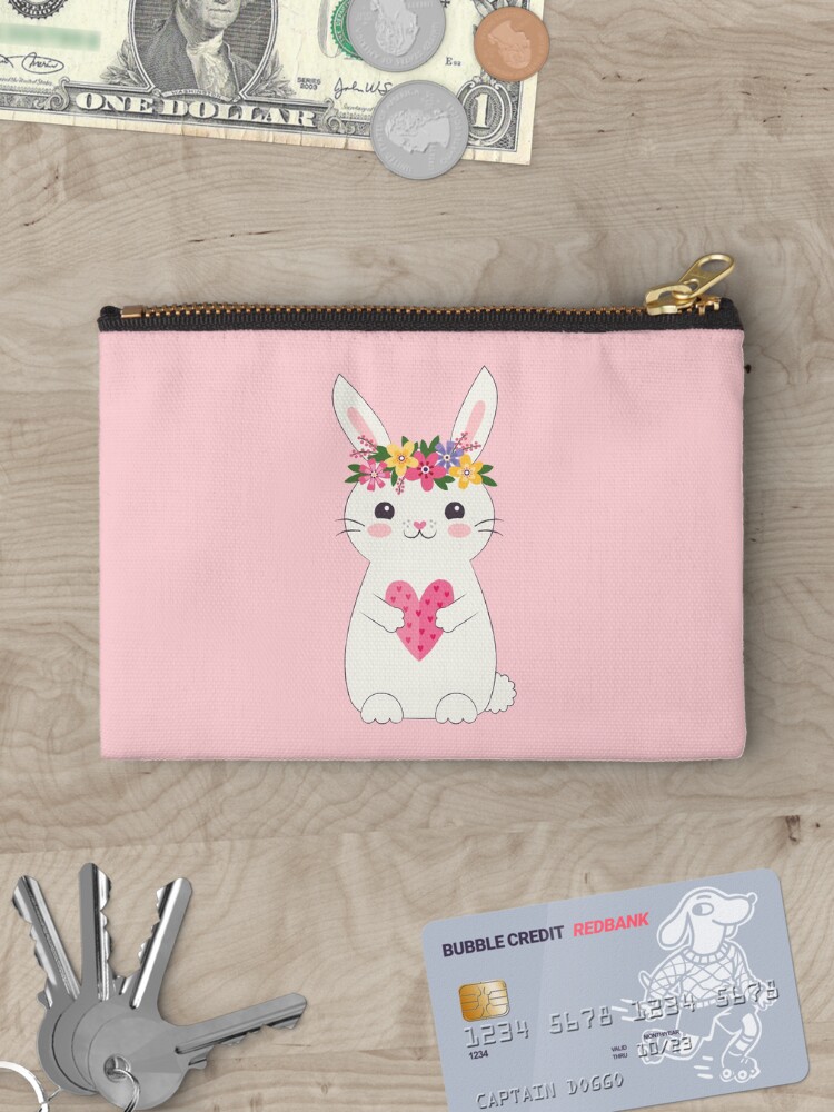 Thumbnail 3 of 4, Zipper Pouch, Love Bunny designed and sold by daisy-beatrice.