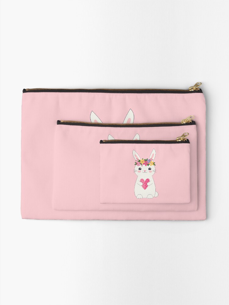Thumbnail 2 of 4, Zipper Pouch, Love Bunny designed and sold by daisy-beatrice.