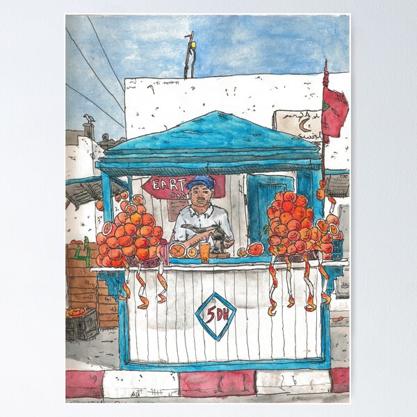 Item preview, Orange juice seller in Morocco designed and sold by mari95santos.