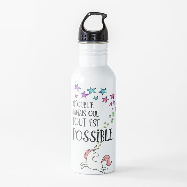 Positive Message, Unicorn T-Shirt Water Bottle