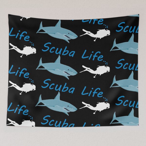 Item preview, Scuba Life T-shirt perfect SCUBA Diving with Shark chasing a diver t shirt designed and sold by Shoebob.